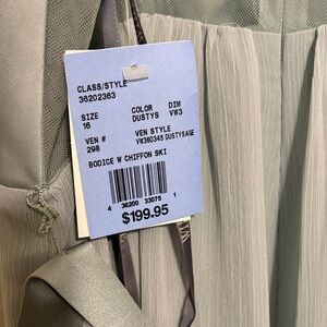 Vera Wang Dusty Sage Chiffon Dress